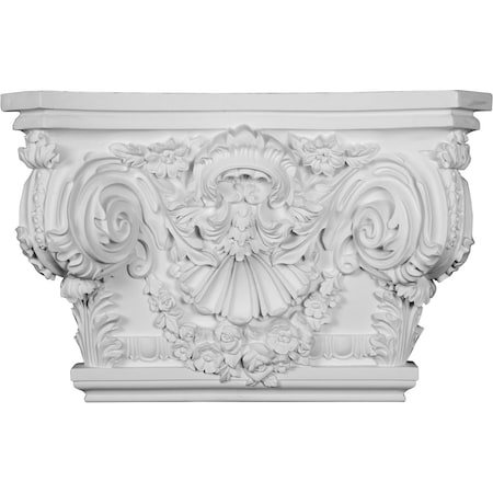 Ekena Millwork 26 7/8"W x 17 1/2"H x 2 5/8"P Rose Capital (Fits Pilasters up to 19 1/4"W x 2 5/8"D) CAP26X17X02RO